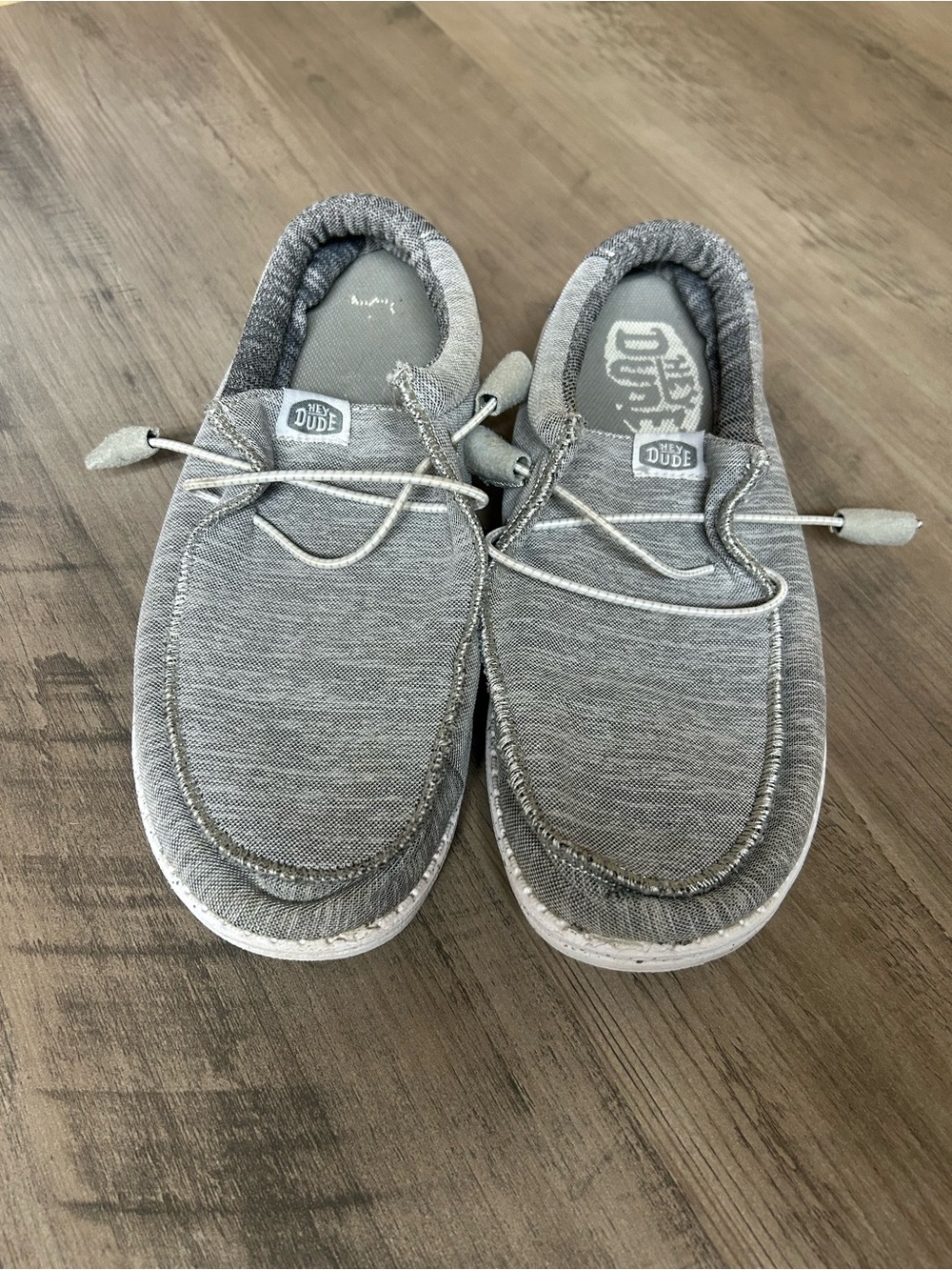 Hey Dude Men's Grey Canvas Slip-On Loafers